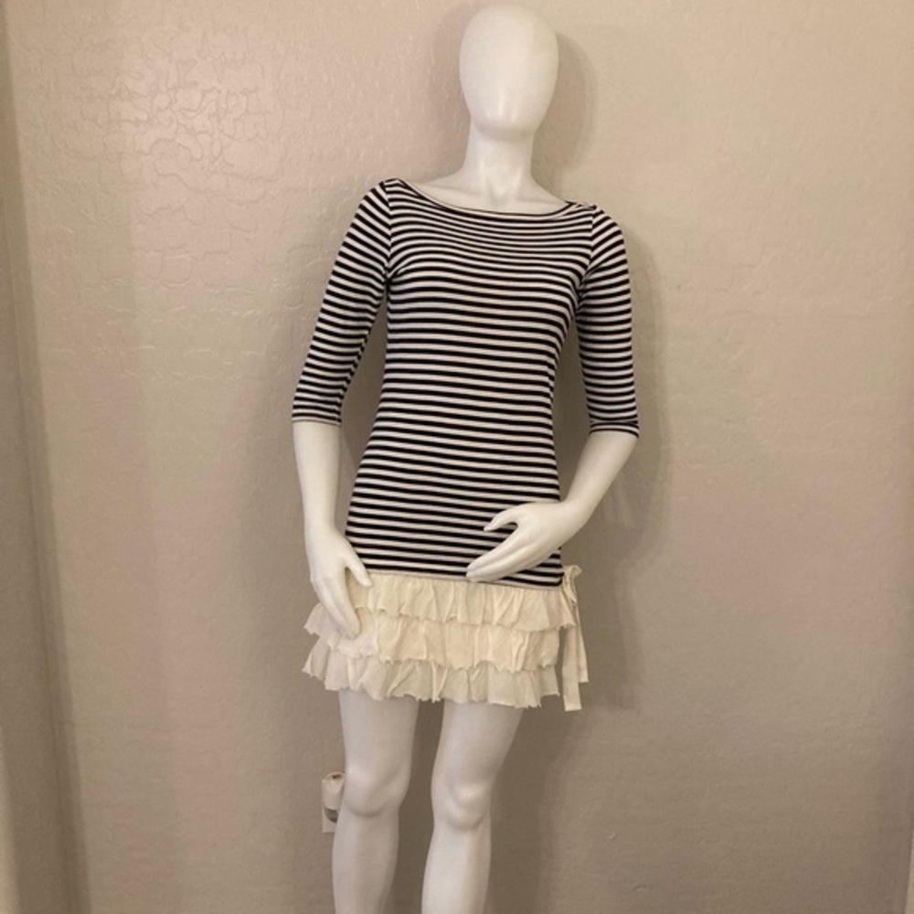 Young Fabulous & Broke Striped Ruffled Tunic Small